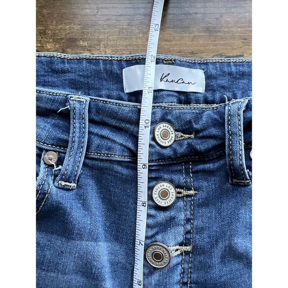 Kancan Brenda Button Front Straight Leg Cropped Jeans - Size 30 - Picture 8 of 12